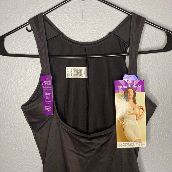 NWT New Naomi & Nicole Comfortable Firm Black Torsette Thigh Slimmer Size XL - Picture 2 of 10